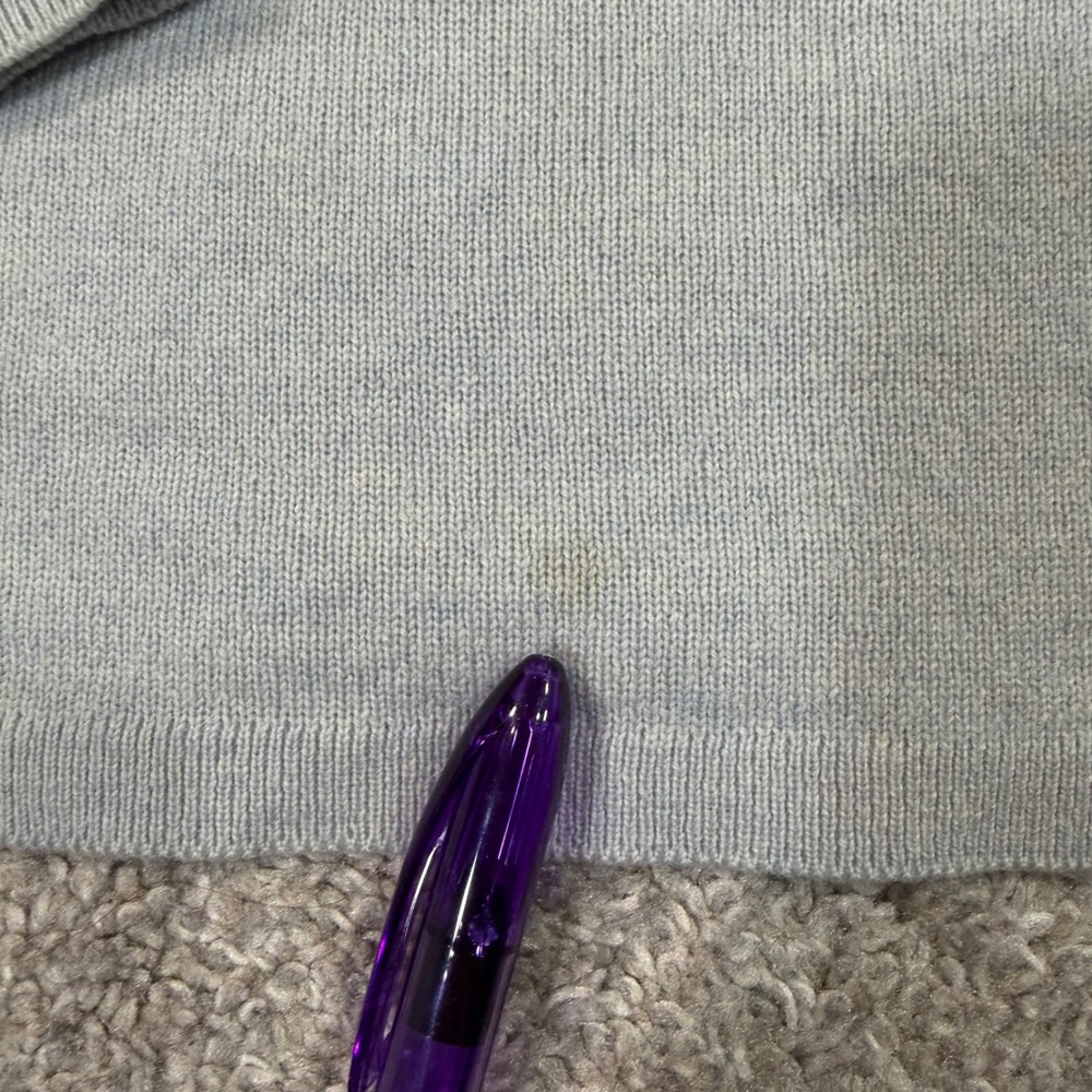 Brora 100% Cashmere‎ V-Neck Sweater Light Blue Made in Scotland Size 38 Pullover - Picture 4 of 7